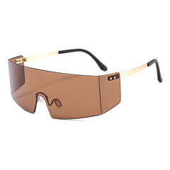 Women's Rimless Rectangle 'Hell's Angel' Plastic Sunglasses