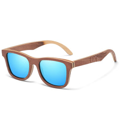 Women's wooden Square 'Space' Polarized Sunglasses