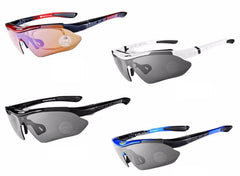 Unisex Cycling Semi Rimless 'Bender' Plastic Sports Sunglasses