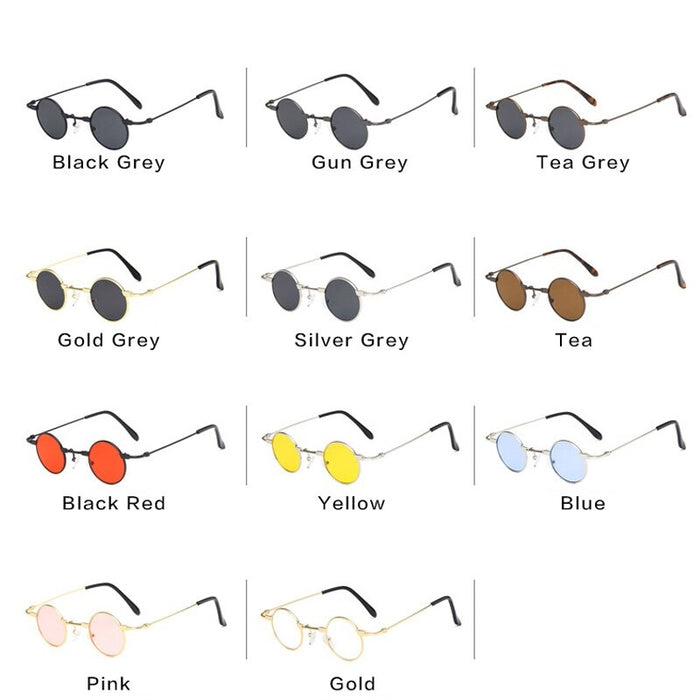 Unisex Small Round 'Montanaro' Metal Sunglasses