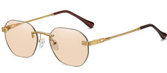 Women's Rimless Oval 'Fiend' Metal Sunglasses