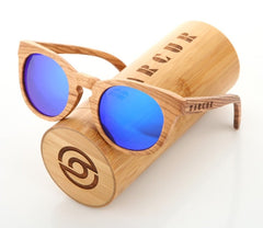 Women's Oval 'Javar Eye Wear' Wooden Sunglasses