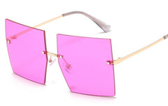 Women's Oversized Square 'Geisha' Plastic Sunglasses