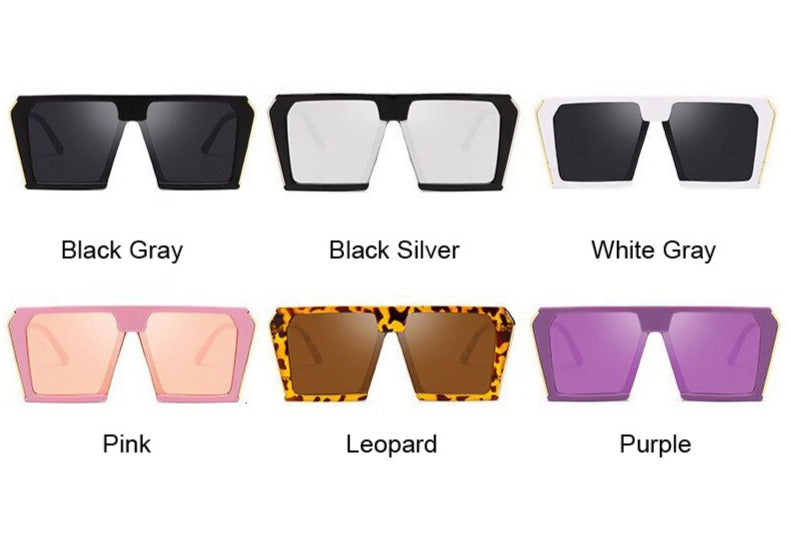 Women's Oversized Vintage Square 'Mucker Eye Wear' Plastic Sunglasses