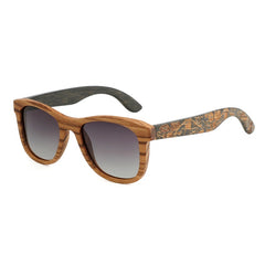 Men's Square 'Aivan' Natural Bamboo Sunglasses