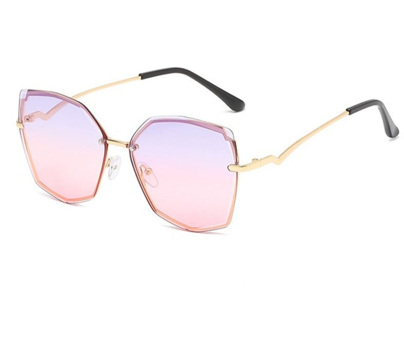 Women's Hexagonal 'Eureka' Metal  Sunglasses