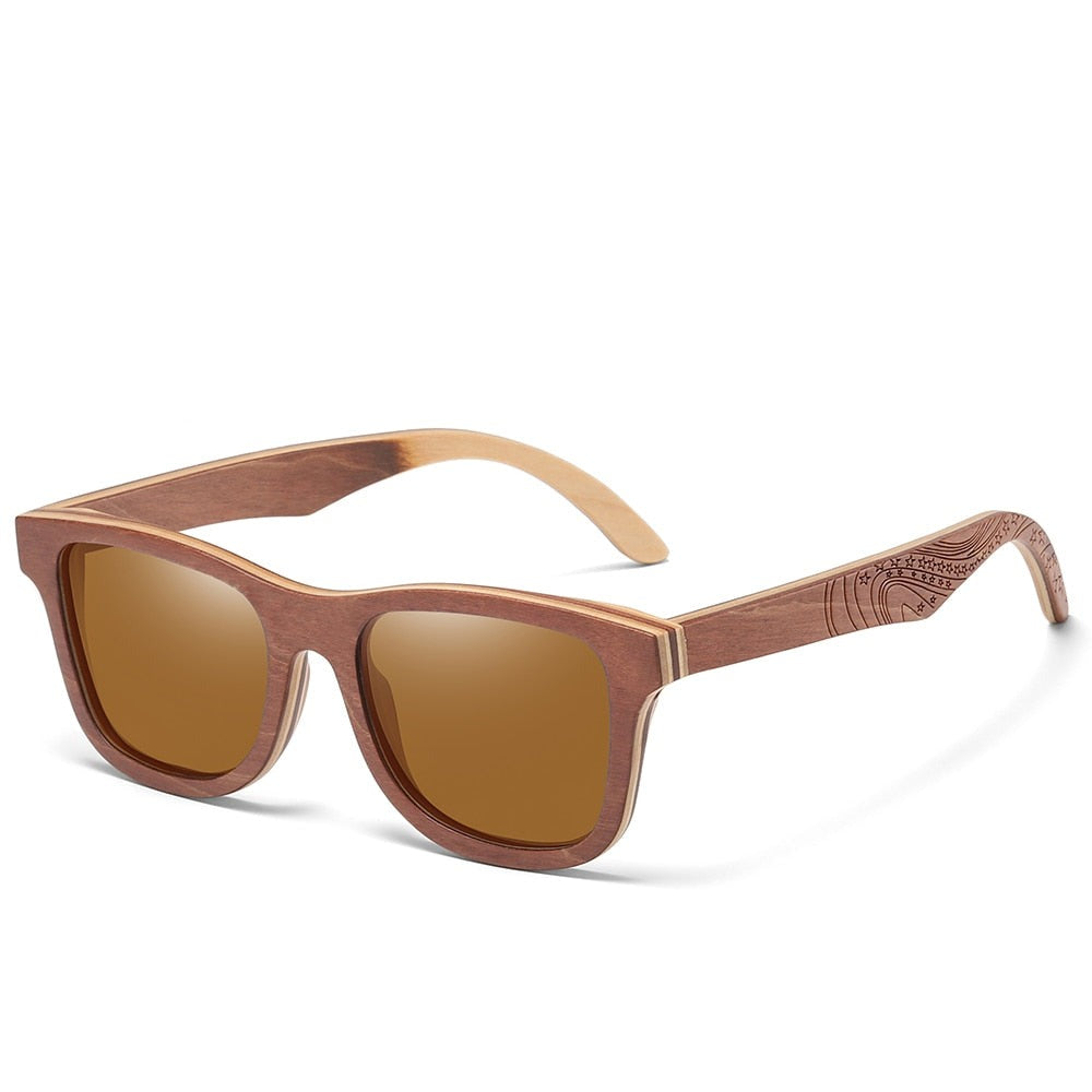 Men's Polarized Wayfarer 'Bold Soul' Wooden Sunglasses