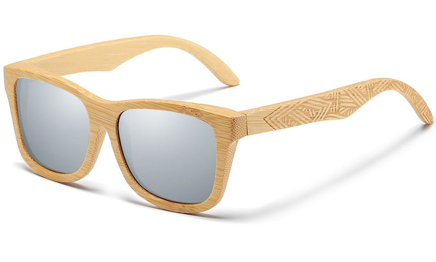 Men's Polarized Oval 'Wood 101' Wooden Sunglasses