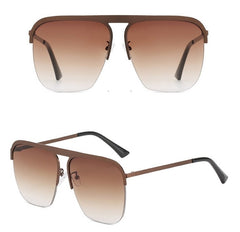 Women's Oversized Square Rimless 'Kassiani' Metal Sunglasses