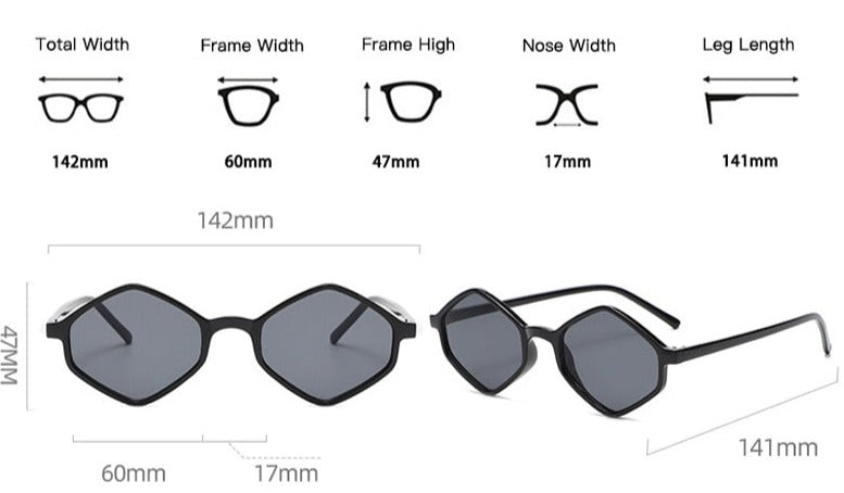 Unisex  Hexagonal 'Arci' Plastic Sunglasses