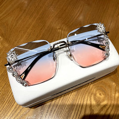 Women's Square 'Floral Eye Wear' Metal Sunglasses