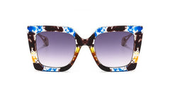 Women's Oversized Square 'Ocelot' Metal Sunglasses