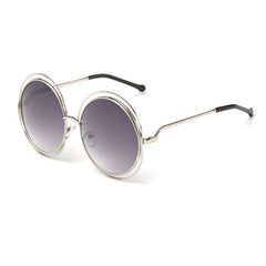 Women's Vintage Oversize Round 'Totoro' Metal Sunglasses