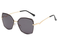 Women's Hexagonal 'Eureka' Metal  Sunglasses