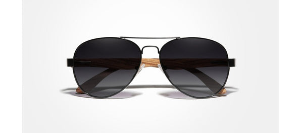 Men's Polarized Oval 'The Temple' Wooden Sunglasses