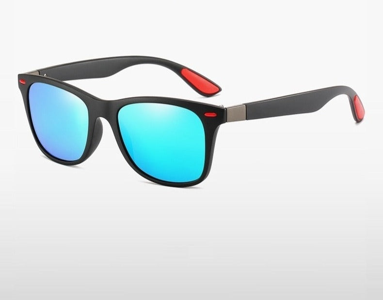 Men's Square "Red Tail" Retro Sunglasses