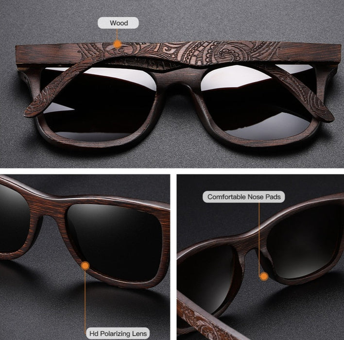 Men's Natural Handmade Oval 'Eden ' Wooden Sunglasses