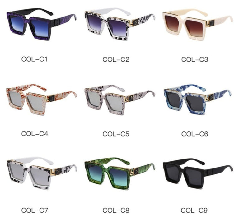 Men's Oversize 'Aries Blued' Plastic Sunglasses