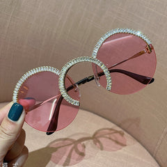 Women's Round 'Gems' Oversized Sunglasses