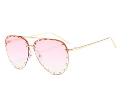 Women's Oversized Luxury Pilot 'Sunset Strip' Metal Sunglasses