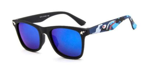 Kid's Girls Square 'Blue Sky' Plastic Sunglasses