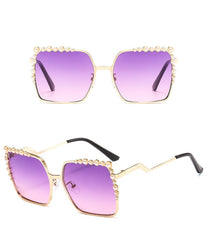 Women's Oversized Square 'The Bling' Metal  Sunglasses