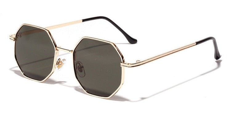 Women's Retro Hexagon 'Nasty' Metal Sunglasses