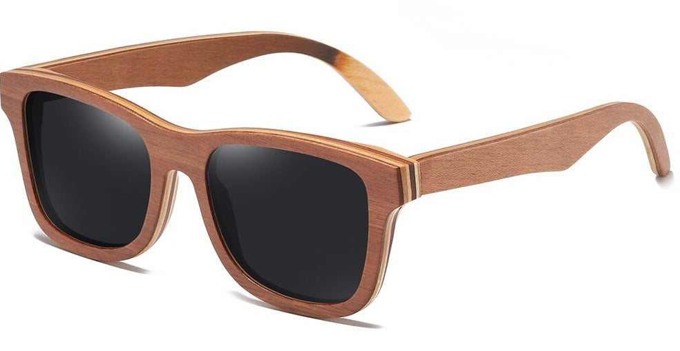 Men's Polarized Oval 'Dakar' Wooden Sunglasses