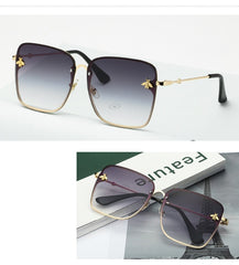 Women's Oversize Rimless 'Faze' Square Metal Sunglasses