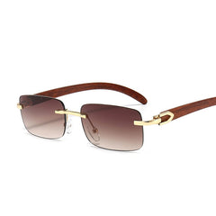 Women's Rimless 'Emsi' Wooden Sunglasses