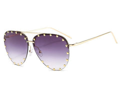 Women's Oversized Luxury Pilot 'Sunset Strip' Metal Sunglasses