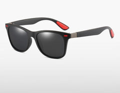 Men's Square "Red Tail" Retro Sunglasses