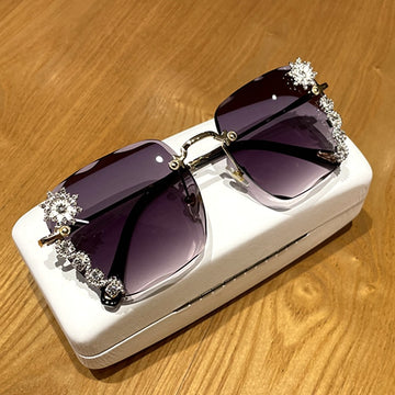 Women's Square 'Floral Eye Wear' Metal Sunglasses