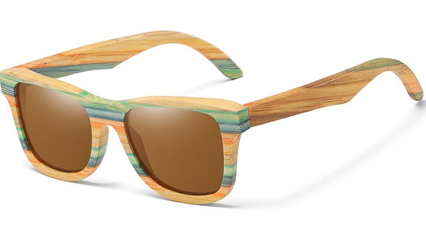 Women's Polarized Oval 'Serpent' Wooden Bamboo Sunglasses