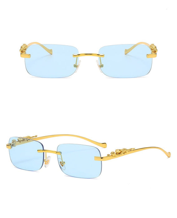Unisex Vintage Rimless "Cool Oldie" Square Sunglasses