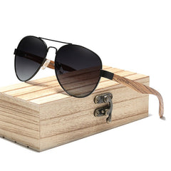 Men's Polarized Oval 'The Temple' Wooden Sunglasses