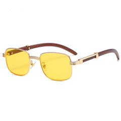 Men's Classic Round 'Peaky' Metal Wood Sunglasses