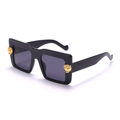 Women's Square 'Black Ski Mask' Plastic Sunglasses