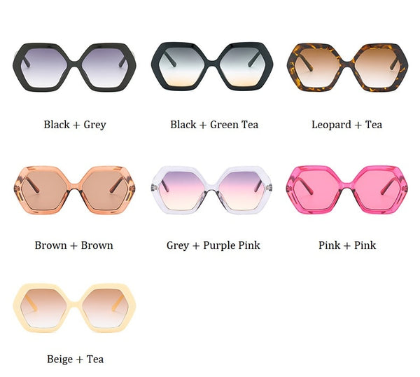 Women's Hexagon 'Jenny' Plastic Sunglasses