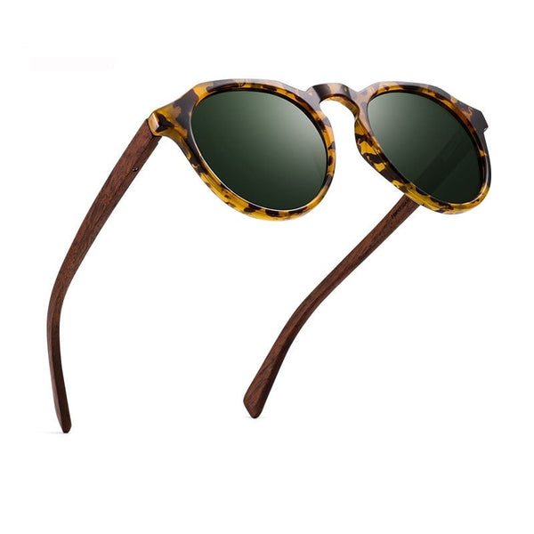 Men's Wood 'Paw Print' Polarized Sunglasses