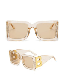 Women's Luxury Square 'The Letter B' Plastic Sunglasses