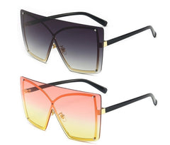 Women's Oversized Square 'Lura Eye Wear' Metal Sunglasses