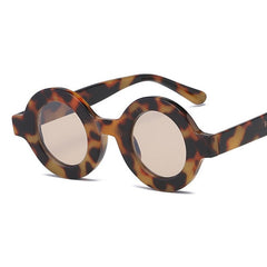 Women's Retro Small Round 'Leopard' Plastic  Sunglasses