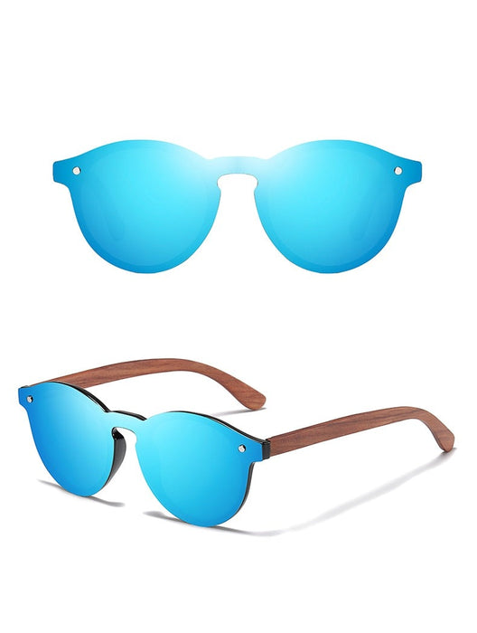 Unisex Retro Wood 'Hundred's' Sunglasses
