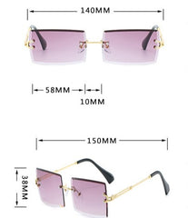 Women's Rectangular 'Pajama' Metal Sunglasses