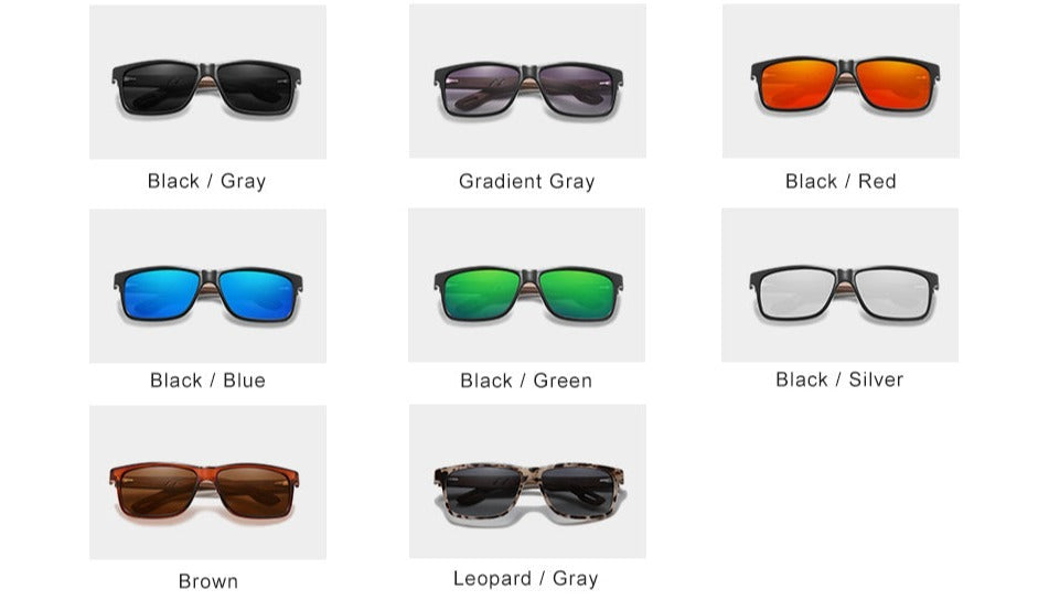 Men's Square 'Pure' Wooden Sunglasses