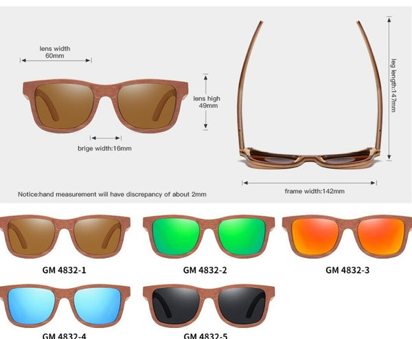 Men's Polarized Oval 'Kismet ' Wooden Sunglasses