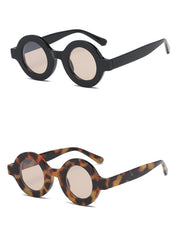 Women's Retro Small Round 'Leopard' Plastic  Sunglasses