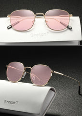 Women's Retro Round 'Darkest' Metal Sunglasses