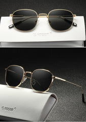 Women's Retro Round 'Darkest' Metal Sunglasses